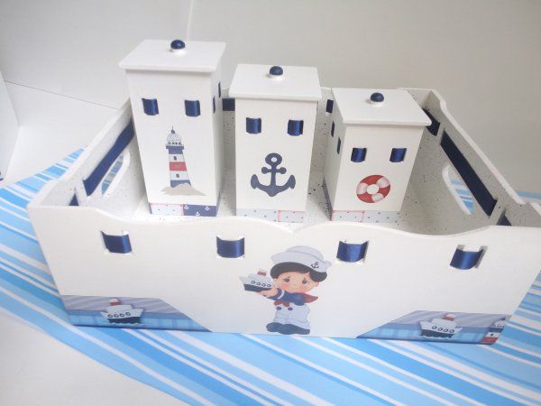 Porta-treco com 3 potinhos
